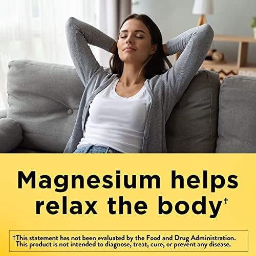 Nature Made Magnesium Oxide 250 mg, Magnesium Supplements for Men and Women, Support for Muscle, Heart, Bone and Nerve Health, 100 Tablets, 100 Day Supply