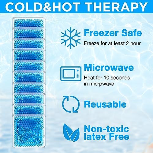 TrelaCo 30 Pack Blue Small Ice Packs for Injuries Reusable Mini Boo Boo Gel Bead Ice Pack Soft Cold Packs Cold Hot Compress for Pain Relief Wisdom Teeth Breastfeeding, Tired Eyes Face Neck