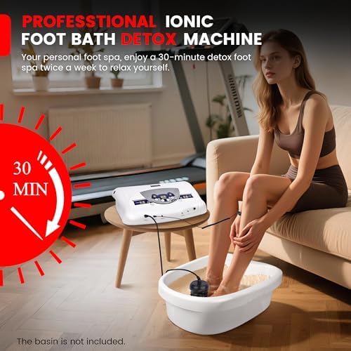 Ionic Foot Spa Machine,Dual Ion Foot Bath Detox Machine for Home Use, Easy 10-30 Min Home Detox Foot Soak, 5 Foot Detox Modes for Toxin, Heavy Metal