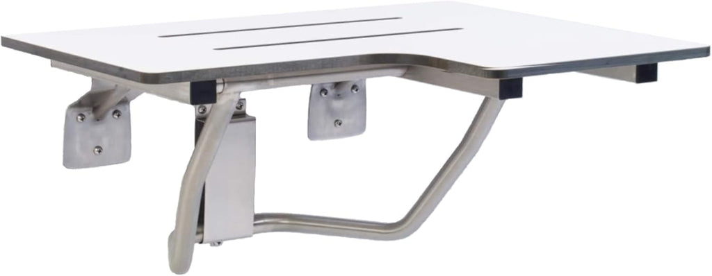 Folding Shower Chair for Elderly and Disabled | ADA Folding Shower Seat Wall Mounted Holds up to 600 lbs | Phenolic Resin Shower Chair for Inside Shower 304 Stainless Steel | 26”x21” Left Hand