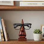 Wooden Nose Shaped Spectacle Specs Eyeglass Holder Stand