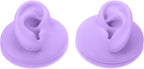 ARTIBETTER 2pcs Silicone Ear Models for Piercing Practice, Jewelry Display, Teaching, Sketching, Simulation Human Ear Models (Purple)