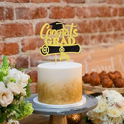 Ercadio 1 Pack 2026 Graduation Theme Cupcake Toppers Glitter Grad Class of 2026 GraduationCupcake Pick Decoration for 2026 Graduation Theme Party Decorations Supplies