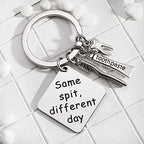 yaozeio Dental Hygenist Gift Dentist Gifts for Women Men Same Spit Different Day Keychain Gifts for Dentists Male Dental Assistant Student Gifts Key Chains