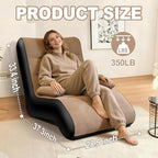 FluSing Inflatable Couch for Camping, Blow Up Couch for Adults with Armrest, Waterproof Flocked Surface Inflatable Sofa Bed Indoor, Portable Inflatable Chairs for Movie Night, Air Sofa Outdoor | With armrest