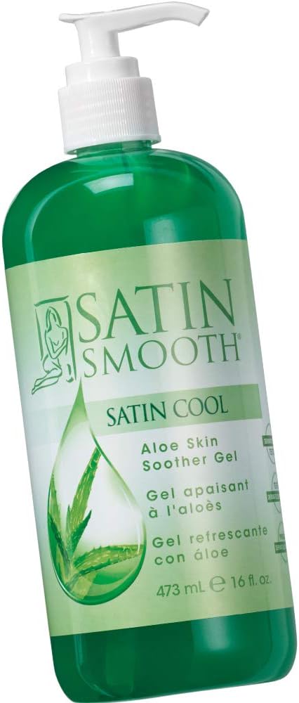SATIN SMOOTH Aloe Vera Gel, Post-Wax Soothing Formula to Reduce Redness and Soothe Irritated Skin, Hydrating Care for Face, Body, and Hair, 16 fl oz.