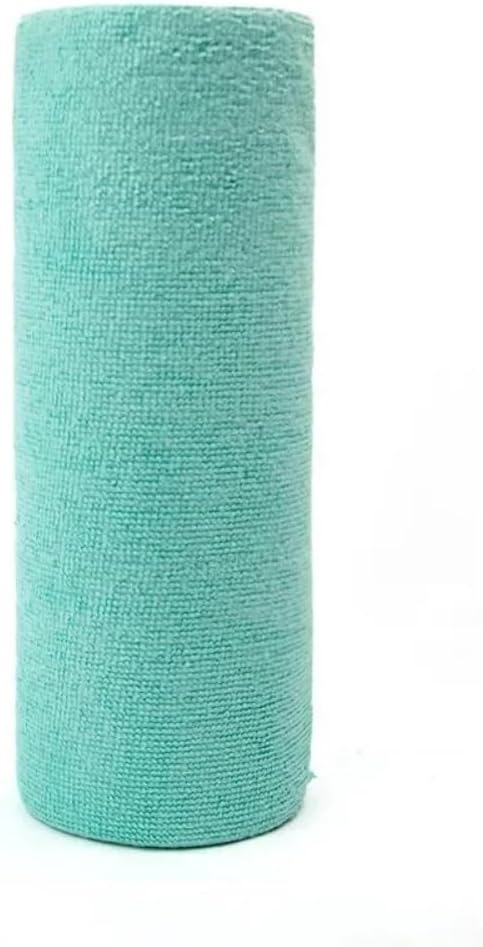 Reusable Cleaning Wipe Household Kitchen Cloth Microfiber Towel Rolls Dish Rags Wash Paper Towel Replacement 1 Roll of 20 Sheets(Cyan)