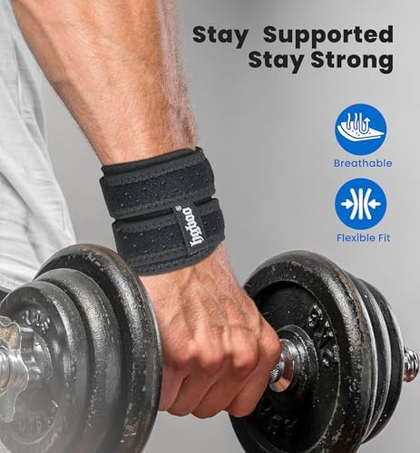 2-Pack TFCC Wrist Brace Support for Ulnar Pain, Carpal Tunnel & Tendinitis Relief, Dual Adjustable Straps Wrist Wrap, Breathable Comfortable Wrist Brace for Sports, Work & Daily Use (Black)