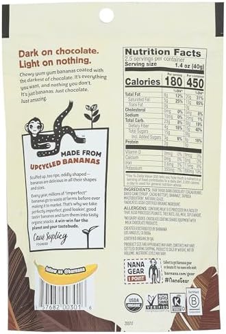 Barnana Dipped Banana Bites, Dark Chocolate, 3.5 Oz