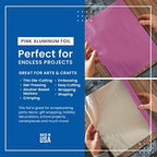 K&S Precision Metals Aluminum Crafting Foil, Two-Sided Pink/Silver 6045 – 0.004" Thick (36 Ga) x 12" Wide x 24" Long (1 Roll) – DIY Crafts, Repairs, Home Décor, Made in USA