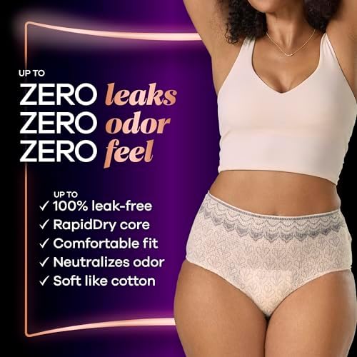 Always Discreet Boutique Incontinence and Postpartum Underwear for Women, Maximum Protection, Small/Medium, Rosy, 48 Count (4 Packs of 12)