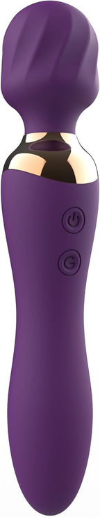 Quiet Powerful 24 Modes Double-Headed Silicone Massage Rod for Women Portable & Handheld Personal Bullet Tool for Quick Relaxation - Purple HC021431