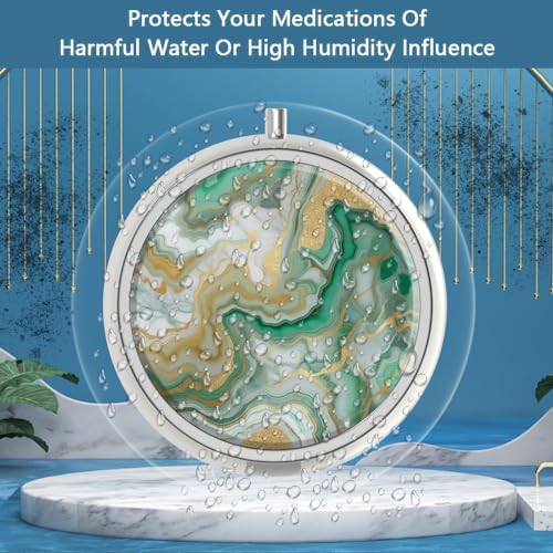 Pill Box 3 Compartment Medicine Pill Case,Portable Pill Box for Pocket or Purse Pill Box Decorative Metal Medicine Vitamin Organizer Unique Gift(4PCS)
