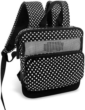 O2TOTES WEAR YOUR OXYGEN WITH STYLE Backpack fit for Rhythm p2 poc, lightweight backpack, comfortable, mesh (Nylon, black white polka)