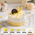 Yellow Pearl Sprinkles, Edible Sugar Pearls for Cake Decorating, 180g/6.35oz, Mix Size, Cake Decorations, Cupcake Toppers, Ice Cream Toppings, Easter Holiday Party Supplies