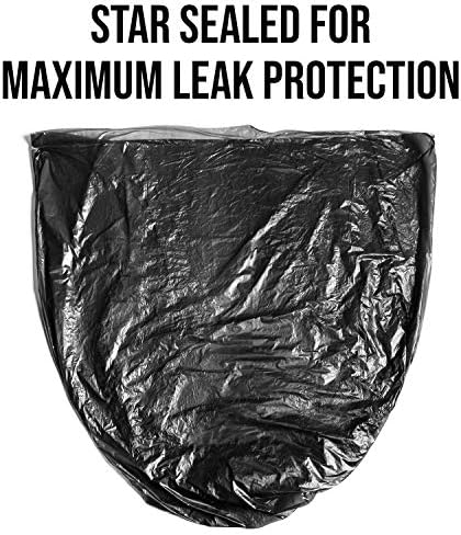 Aluf Plastics 56 Gallon Trash Can Liners (100 Count) - 43" x 47" - Thick 1.5 MIL Equivalent Black Trash Bags for Bathroom, Kitchen, Office, Industrial, Commercial, Recycling and More