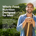 Garden of Life Once Daily Whole Food Multivitamin for Men, Organic Mens Vitamins & Minerals, Vitamin C, Zinc, Vegan, for Health & Well-Being, 60 Tablets