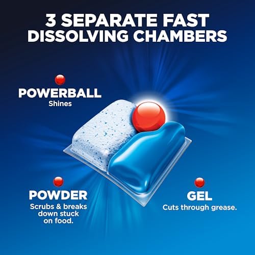 Finish Quantum Dishwasher Pods, No Pre-Rinse Dishwasher Detergent Soap Removes 24HR Dried-On Stain and Grease, Leaving a Virtually Spotless Shine, 48 Count