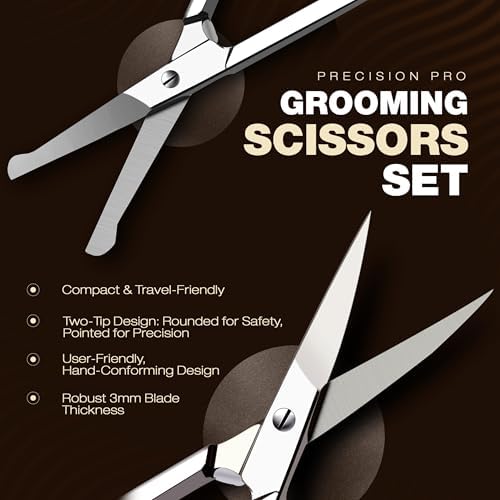 Utopia Care Eyebrow Scissors, Professional Stainless Steel Small Shears for Men and Women, Nose Hair Scissors for Grooming Mustache, Beard, Eyelashes, Ear Hair Trimming, Silver