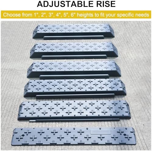 OrangeStar Portable Wheelchair Ramp, 1"/2"/3"/4"/5"/6" Rise Extensible Threshold Ramp for Wheelchair, Scooter, Home Steps, Stairs, Entry, Doorways