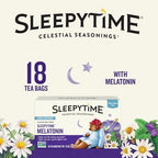 Celestial Seasonings Sleepytime Tea Plus Melatonin, Caffeine Free, Celestial Seasonings Herbal Tea, 18 Bag Box