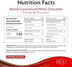 Red Delight Caramelized White Chocolate Bars - Pack of 6 - No Added Sugar, Reduced Calories and Fat - Full-Size Chocolate Treats for Gifting and Indulgence
