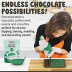 Chocolate Works Green Melting Chocolate Wafers, 1lb (Pack of 1)