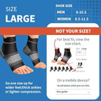 6 Pairs Plantar Fasciitis Socks for Men & Women, Ankle Brace Compression Socks with Arch Support for Achilles Tendonitis, Heel Pain, Swelling & Arthritis Relief, Black, Large