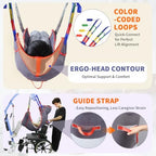 Universal Full Body Patient Lift Sling, Patient Lift Medical Sling for Bed Positioning and Bathing Assist Aids,Transfer Sling for Elderly,Disabled,Bedridden(Purple Gray,Large)
