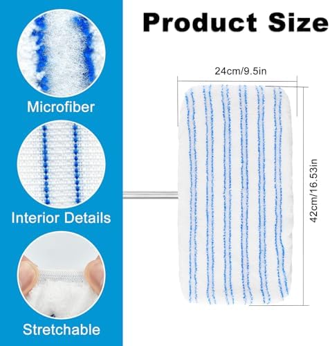 5 Pack Mop Heads Replacements for Ocedar Hardwood Floor 'N More Microfiber Mops,Terry Cloth Mops Refills 15 x 8 Flat Dust Mop Pads for O Cedar mop, Washable & Reusable Mopping Pads