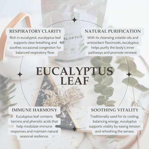Elanen Naturals Organic Eucalyptus Leaf Tea 4 oz. (113g), USDA Organic, Eucalipto Hojas Naturales, Leaves, Te De Eucalipto, Eaucalyptus, Calyptus, Cut & Sifted