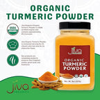 Jiva Organics Organic Turmeric Powder w/Curcumin 8oz Jar - 100% Raw, Natural, Pure, Non-GMO - Lab Tested & Reports Available