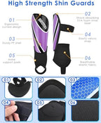 BROTOU Shin Guards Soccer Youth, Soccer Shin Guards for Kids 3-15, Light Weight Adjustable Straps Shin Pads Protection Equipment with Ankle and Leg Calf Protection