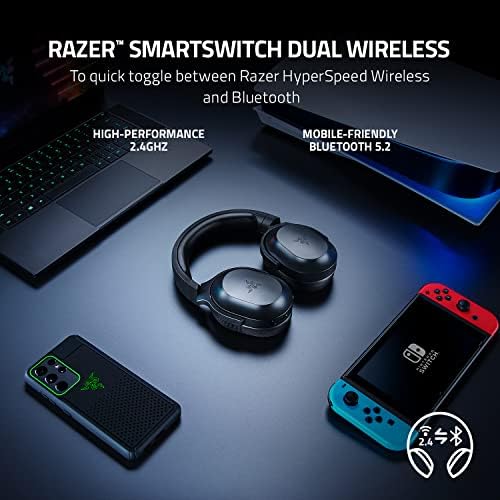 Razer Barracuda X Wireless Gaming & Mobile Headset (PC, PlayStation, Switch 2, Android, iOS): 2.4GHz Wireless + Bluetooth - Lightweight - 40mm Drivers - Detachable Mic - 50 Hr Battery - Black