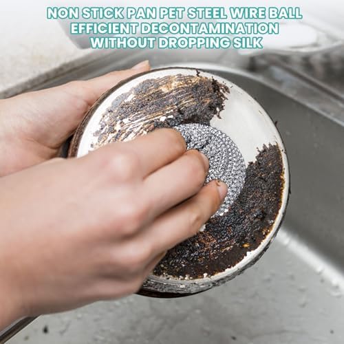 10er Pack Stainless Steel Sponges Scrubbers Cleaning Ball Utensil Scrubber Density Metal Scrubber Brush Pads Ball for Pot Pan Dish Wash Cleaning for Removing Rust Dirty Cookware Brush