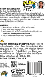 Flex Super Glue Liquid, 20 Gram Bottle, 1-Pack, Clear, Instant Bond, Quick Dry, Cyanoacrylate Adhesive, Precision Tip for Wood, Metal, Plastic, Crafts, Ceramic, and Toy Repairs