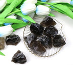 QINJIEJIE Smoky Quartz Raw Crystals Stones Natural Rough Gemstones Rocks Bulk Large 0.8-1.2" Healing Gems Reiki Fountain Rock for Tumbling Cabbing Polishing Wire Wrapping Wicca Decor 0.45 lbs