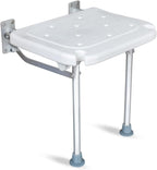 Folding Shower Seat,Wall Mounted Shower Seat for Kids,Seniors, Disabled - Foldable,White Composite, 15.7X 12.6,for Bathroom,Shoe Area,Hallway.Supports 400 lbs - Tub's Can Folding C (Grey)