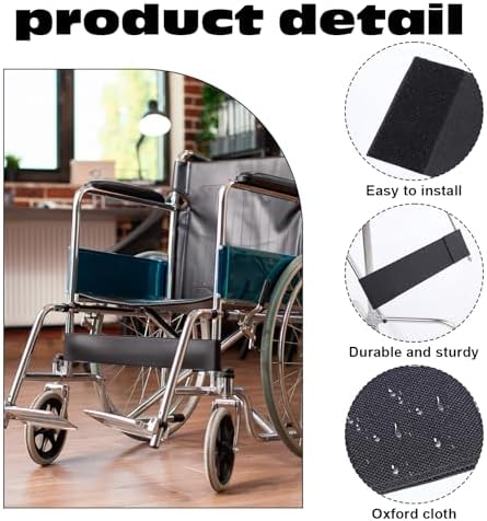 Wheelchair Calf Belt, 19.68 X 4.33 Inch Soft Wheelchair Leg Strap Footrest Oxford Cloth Wheelchairs Leg Support Adjustable Universal Wheelchairs Foot Straps Footrest Belt for Seniors Disabled Elderly