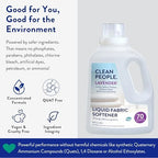 Clean People All Natural Liquid Fabric Softener - Plant-Based, Eco Friendly - Naturally Softens & Removes Static Cling - Vegan - Lavender Scented Laundry Softener - 50 fl oz - 70 loads