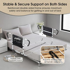 Double Bed Rail for Elderly Adults Safety, Adjustable Bed Assist Rail, Dual Side Bed Rail for Seniors Safety, Under Mattress Bed Guard Rail for Fall Prevention, Fits Twin/Full/Queen Beds