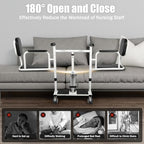 Patient Lift Transfer Chair, 5 in 1 Patient Lift Chair for Elderly and Disabled with 180°Split Seat,Portable Potty & Seat Cushion for Home,Adjustable Hydraulic Lifting Height,330.7lbs (Black)