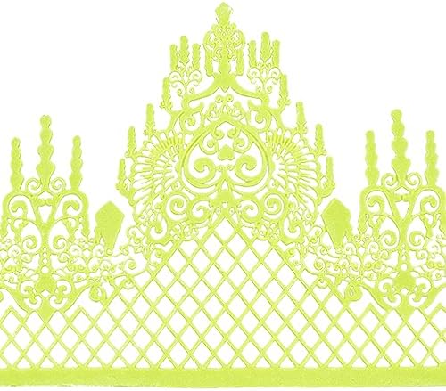 Large Pre-Made Ready to Use Edible Cake Lace Lattice Diamond Scallop Green 12-inch 10-Piece Set