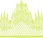Large Pre-Made Ready to Use Edible Cake Lace Lattice Diamond Scallop Green 12-inch 10-Piece Set