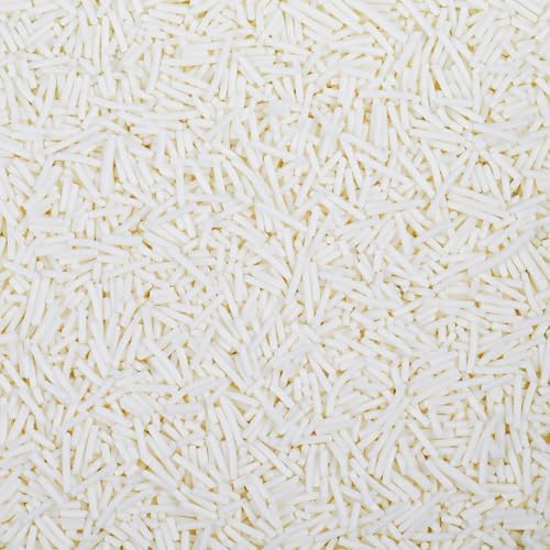 White Sprinkles, Edible White Jimmies Sprinkles for Baking Topping, Cupcakes, Cookies, Ice Cream & Cake Decorating, Wedding Party Valentines Christmas Supplies