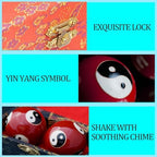 Generic 1.85'' Cloisonne Health Hand Balls Yin-Yang Chinese Meditation Baoding Feng Shui Healthy Exercise Stress Balls with Gift Box, Natural Enamel Cloisonne Craft (2PCS/Red)