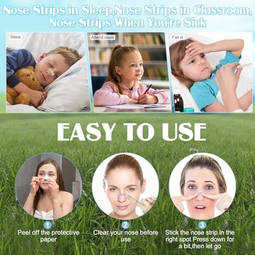 30 Count Small Size Kids Nose Strips 1.73 * 0.55 Girls Breathing Strips Nasal Strips for Snoring Cartoon Nasal Strips for Kids Sleeping Tape Anti Snoring Solution Nose Tape Nose Strips