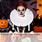 TQTYOY Elizabethan Ruffle Neck Clown Collar,Clown Costume Accessories for Women Men Medieval Costume Halloween Cosplay Party