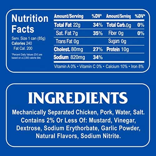 Armour Star Potted Meat, Ready to Eat Canned Meat, 10g Protein Per Serving, 3 oz. (Bulk Pack of 6)
