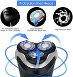 Men's Electric Shaver - MAX-T Corded and Cordless Rechargeable 3D Rotary Shaver Razor for Men with Pop-up Sideburn Trimmer Wet and Dry, IPX7 Waterproof, Plug & Play
